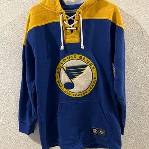 NHL: ST LOUIS BLUES LOGO PULLOVER HOODIE MENS SIZE S